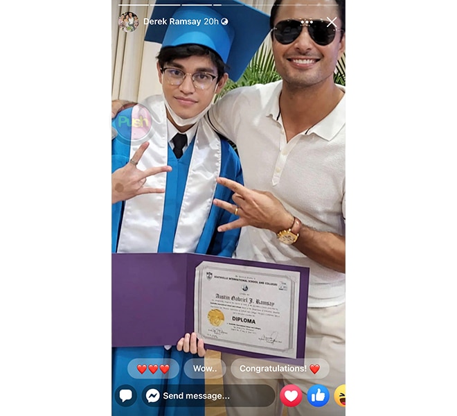 Derek Ramsay’s son Austin graduates from high school