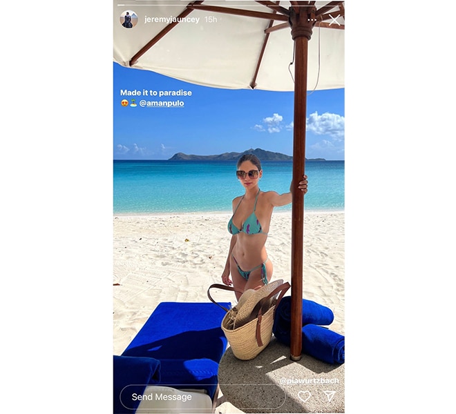 Pia Wurtzbach and Jeremy Jauncey enjoy Amanpulo in Palawan