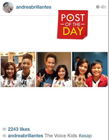 Andrea with The Voice Kids' Darren, Tonton & Juan Karlos