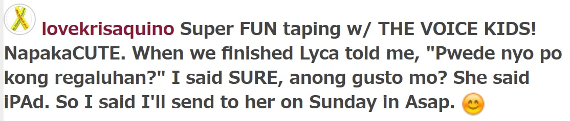 Ang lambing ni Lyca kay Kris