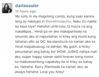 Kris goes to Darla's house