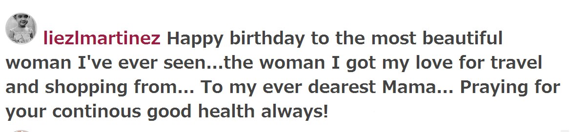 Liezl greets mom Amalia on her birthday