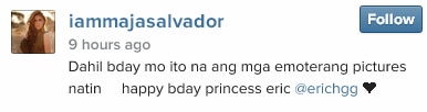 Maja's birthday message for Erich