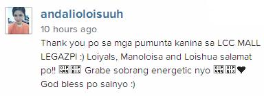 Loisa, nagpasalamat sa suporta ng mga Bikolanos!