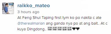 Raikko, first time to see Marian: "Ang ganda niya po at ang bait"
