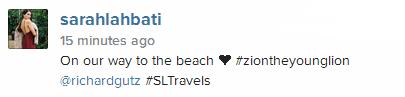 Zion off to the beach with Daddy Richard and Mommy Sarah