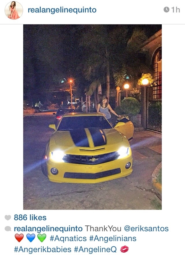 Did Erik give Angeline a new car?