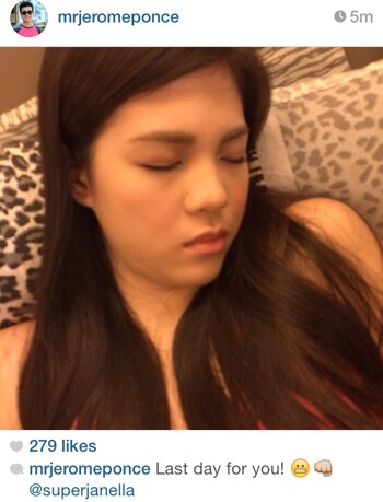 Jerome takes a photo of Janella while she's sleeping
