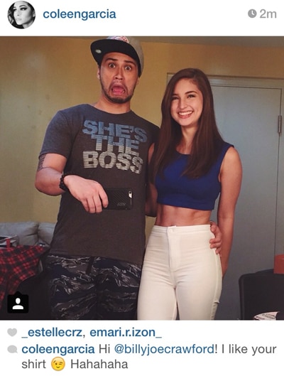 Coleen likes Billy's shirt