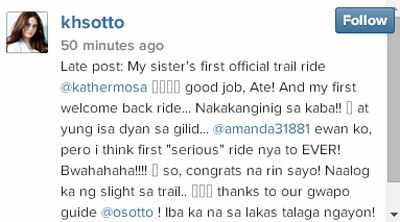 Kristine and Kathleen's 'nakakanginig sa kaba' trail ride
