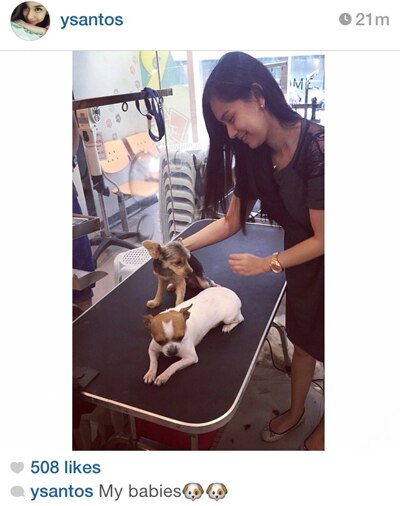 Yen with her babies