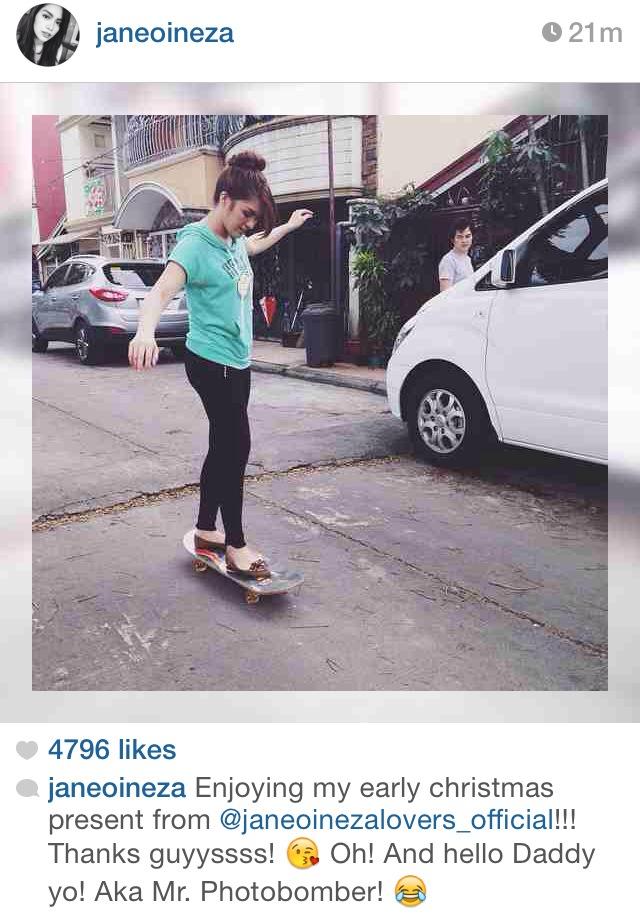 Jane tries to skateboard