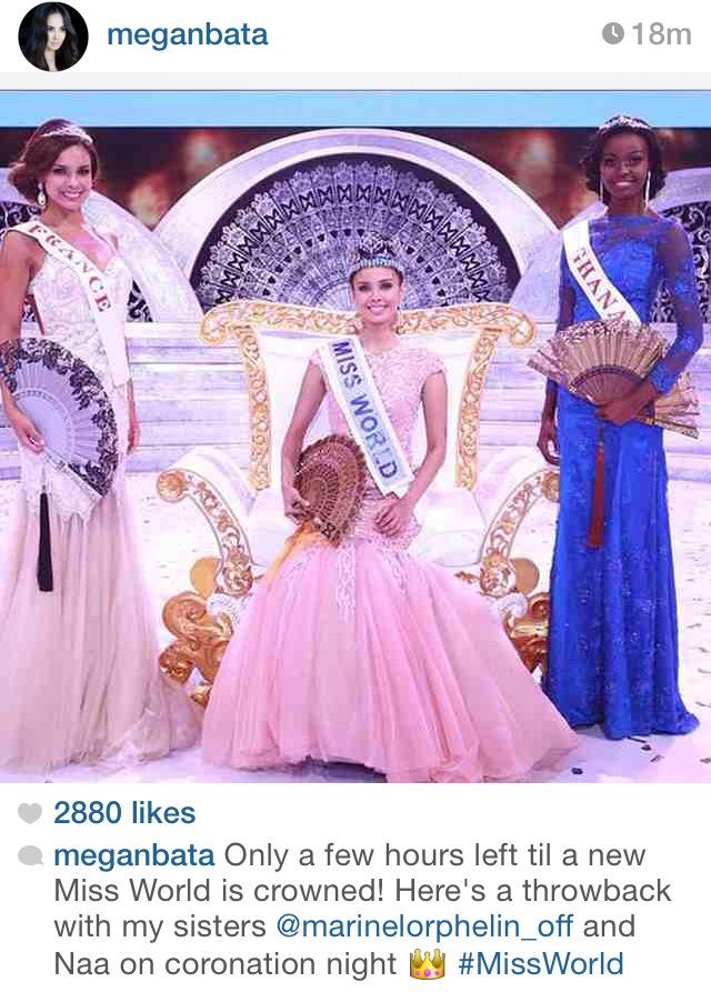 Megan Young when she was crowned Miss World 2013