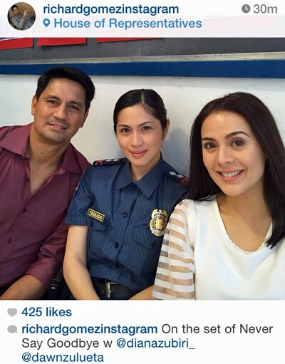 Richard on the set of #NeverSayGoodbye w/ Diana & Dawn