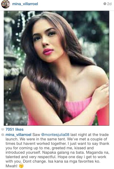 Carmina on Julia Montes: "Maganda na, talented and very respectful."