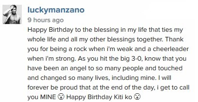 Ang nakaka- in love na birthday message ni Luis kay Angel