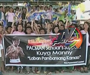 Mga scholar ni Pacquiao, nagpakita ng suporta sa kanilang idolo