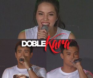 Doble Kara fans shriek as Julia, Sam and Edgar Allan sing 'Together Again' at the Kapamilya Krismas3