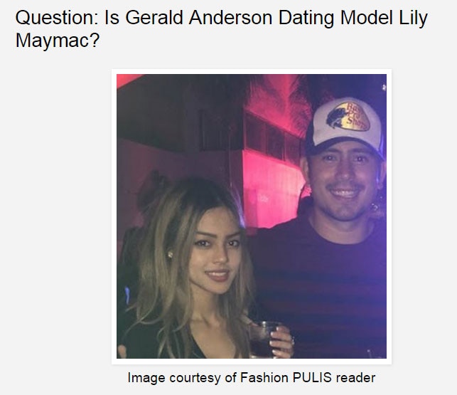 Is Gerald Anderson dating a model?